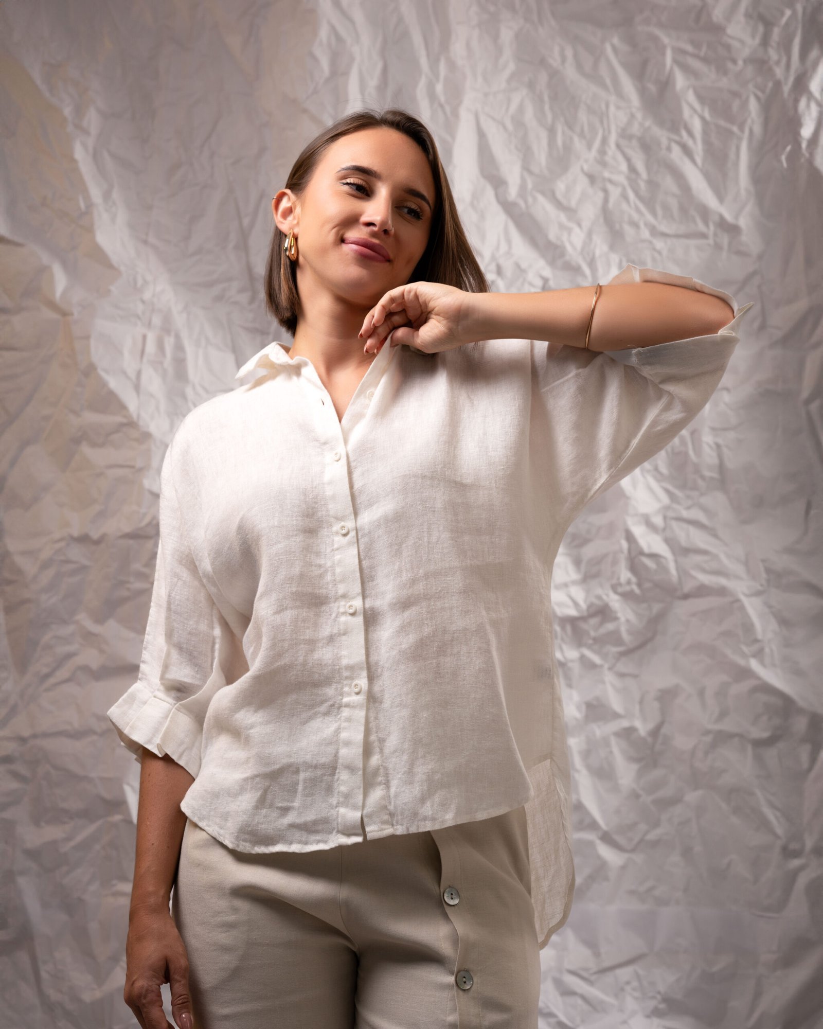 Women’s Pure Linen Relaxed Fit Shirt - Image 3