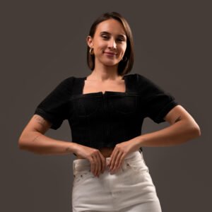 Women’s Structured Denim Crop Top