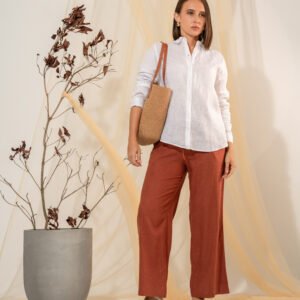 Women’s Pure Linen Straight-Leg Pants