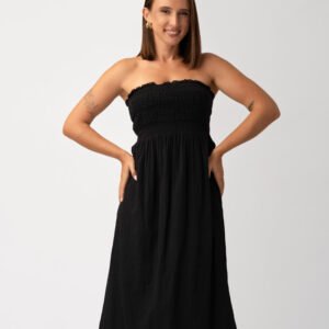 Women’s Strapless Smocked Midi Dress