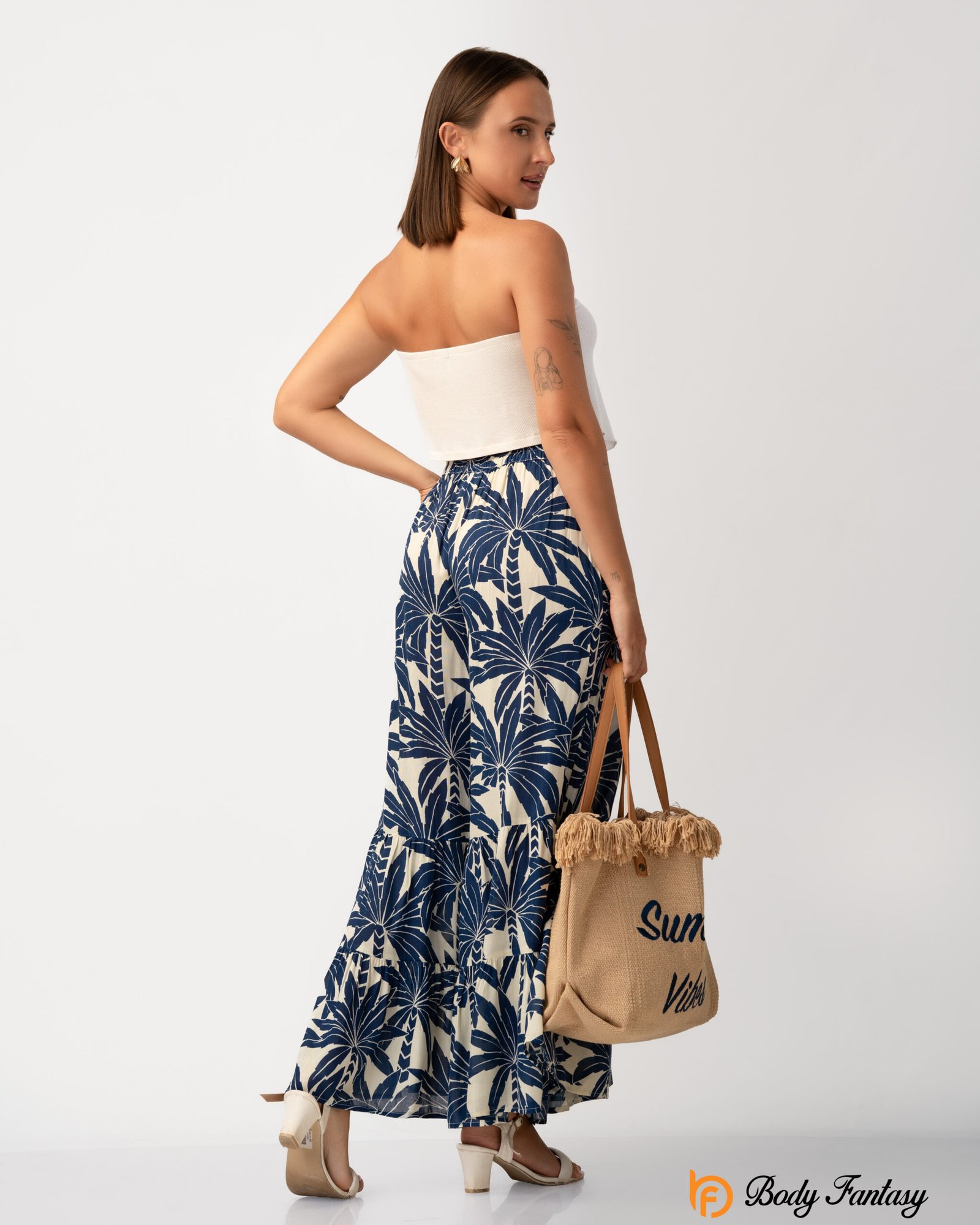 Women’s Tropical Print Palazzo Pants - Image 2