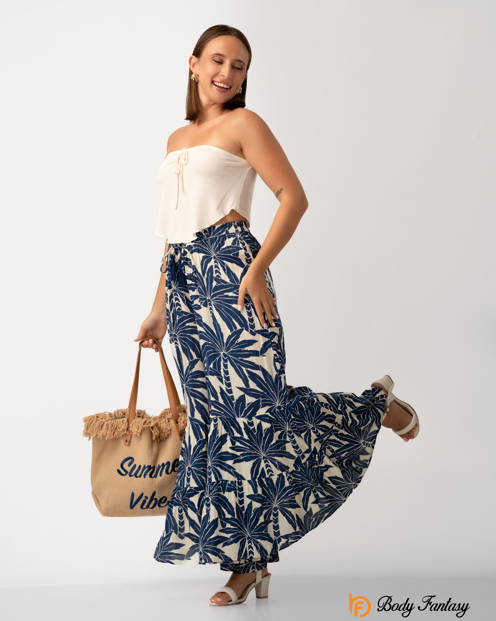 Women’s Tropical Print Palazzo Pants - Image 3