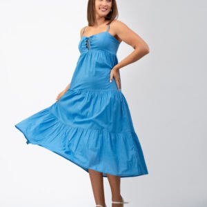 Women’s Lace-Up Front Midi Dress