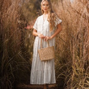 Willow Breeze Striped Midi Dress