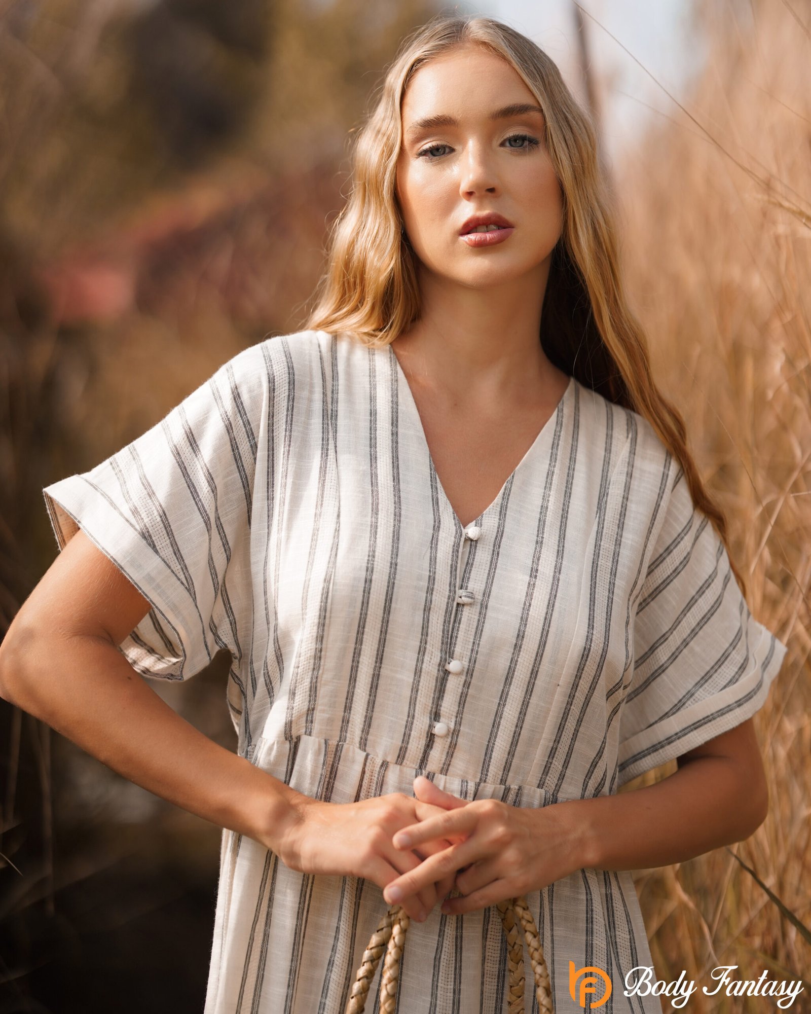 Willow Breeze Striped Midi Dress - Image 2