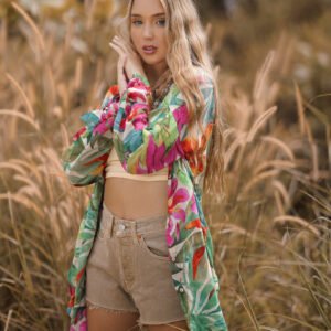 Tropic Bloom Lightweight Cover-Up Shirt