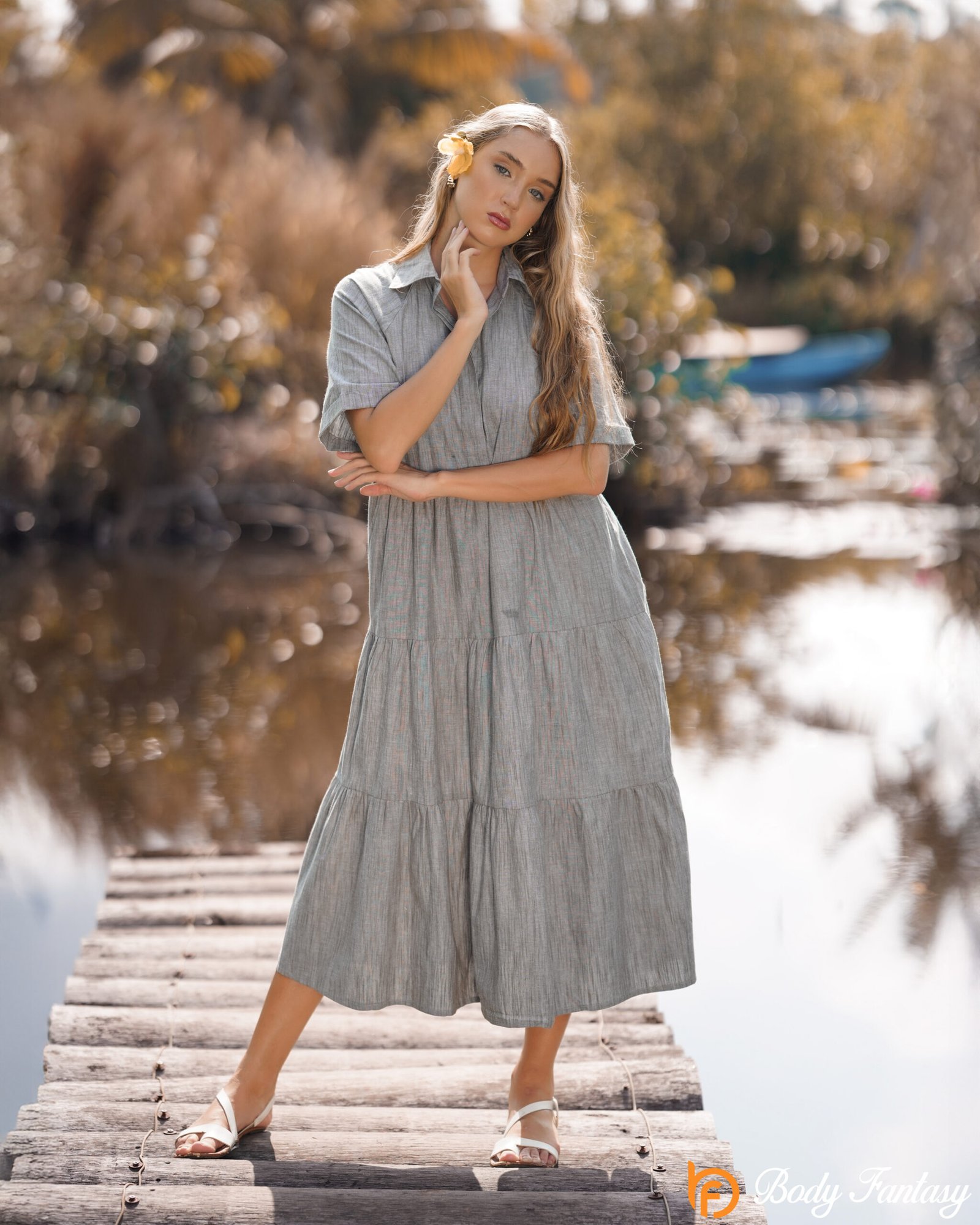 Willow Calm Tiered Midi Dress - Image 2