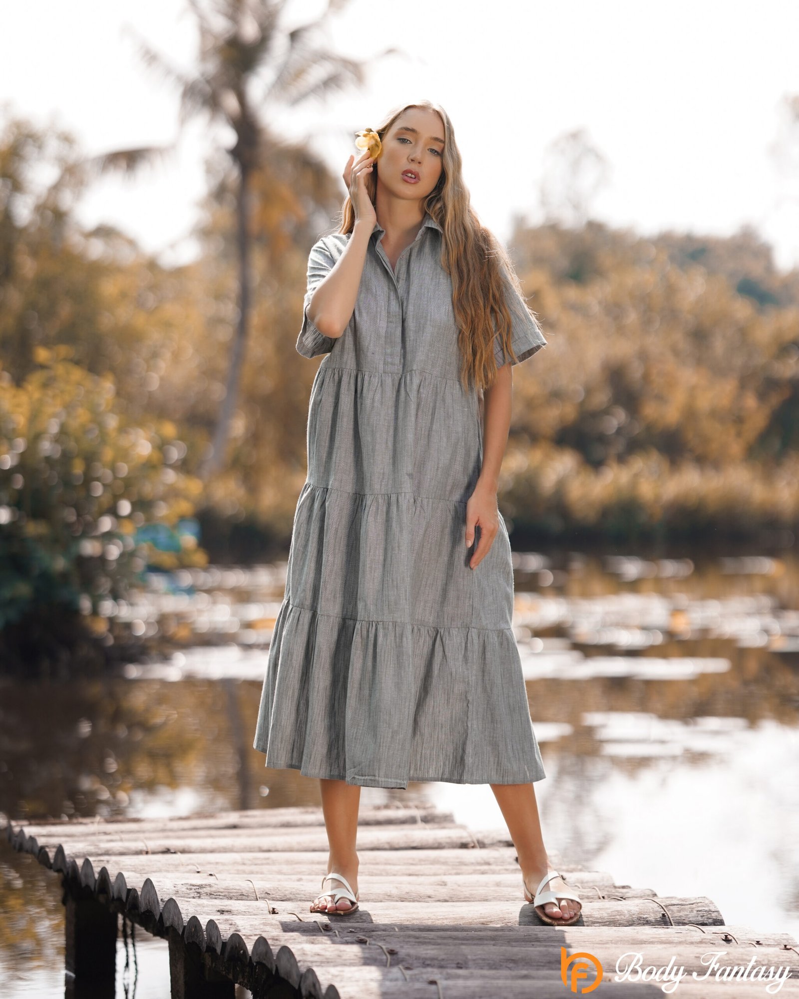 Willow Calm Tiered Midi Dress - Image 3