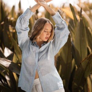 Breeze Stripe Relaxed Cotton Shirt