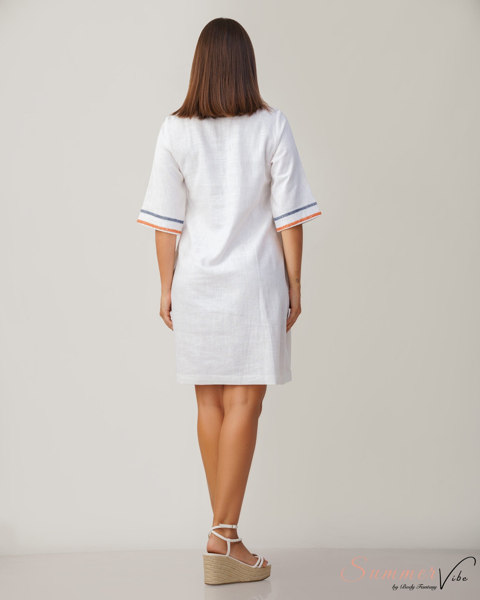 Ivory Folk Embroidered Mini Dress - Image 3