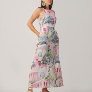 Mediterranean Garden Maxi Dress