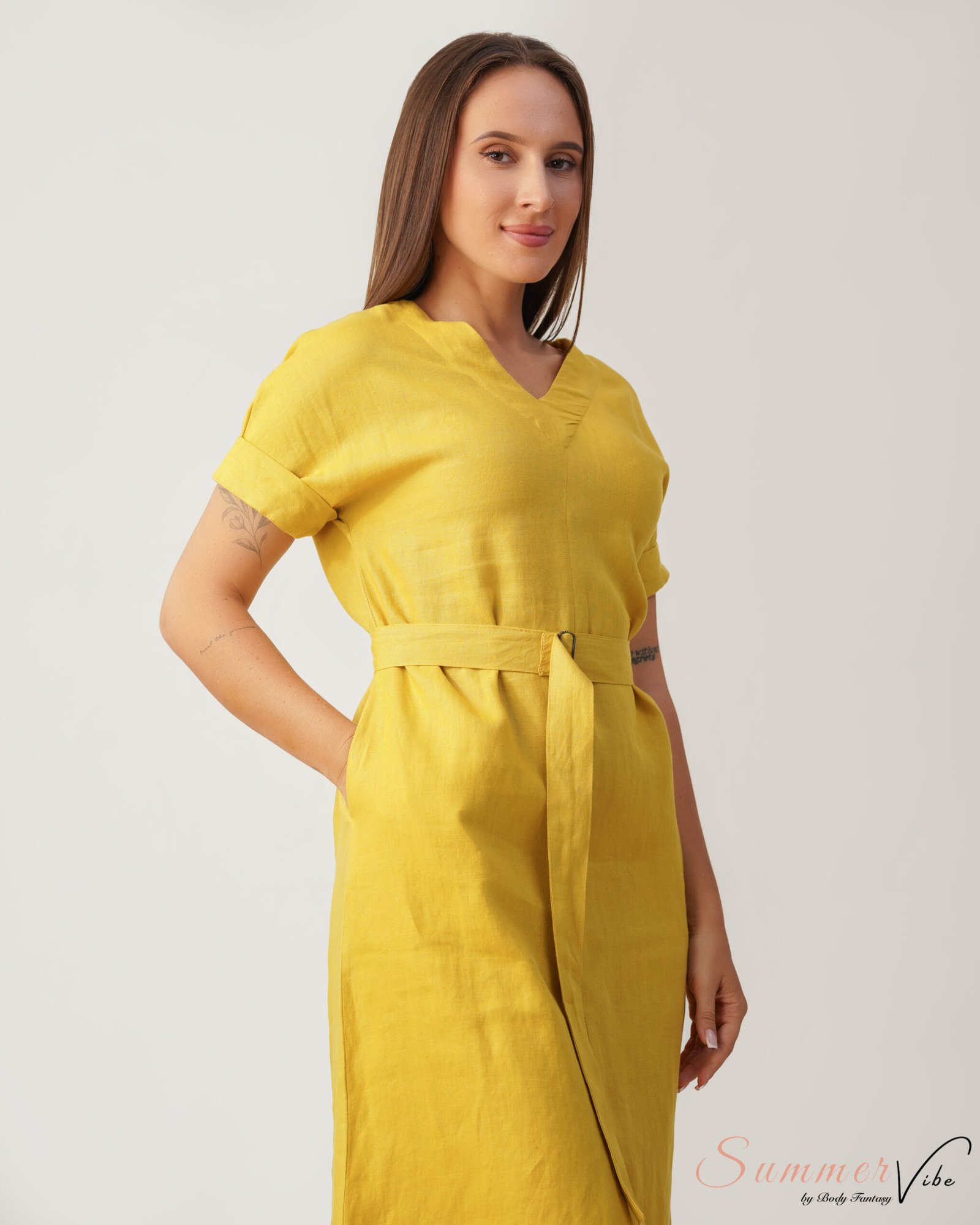 Nora Belted Midi Dress - Image 3