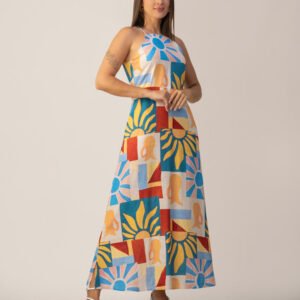 Sunburst Mosaic Maxi Dress