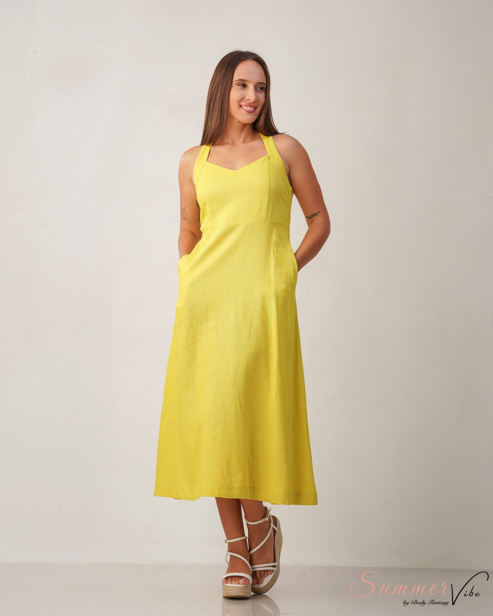Karina Sunshine Linen Maxi Dress - Image 3