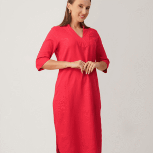 Ruby Breeze Linen Shift Dress