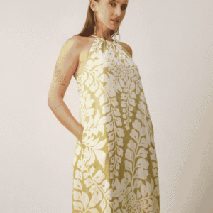 Forest Lily Halter Maxi Dress