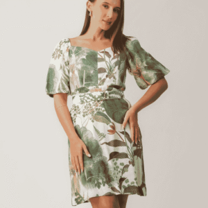 Tropical Oasis Belted Mini Dress
