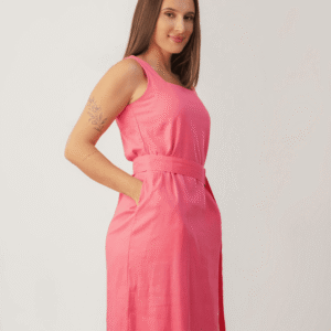 Celeste Rose Belted Midi Dress