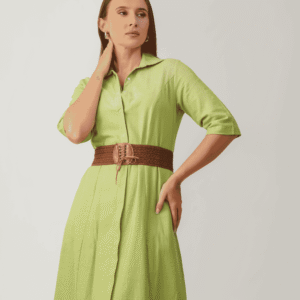 Sabrina Sage Belted Midi Dress